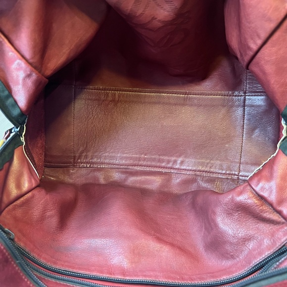 LOEWE Amazona Burgundy Suede Leather Satchel Handbag Bag - Picture 6 of 17